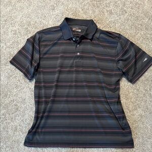 Grand Slam Men's Polo Shirt - Black and Red Stripes